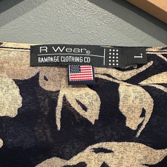 *GENTLY WORN* Vintage Y2K R Wear Rampage JR's LARGE Ruffled Sheer Floral Blouse - Picture 3 of 5